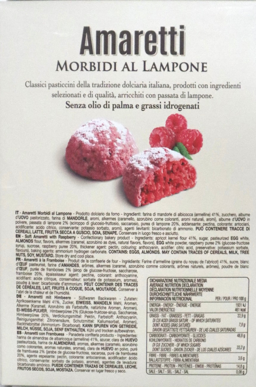 Falcone Amaretti Morbidi d’Abruzzo: Weiche Himbeer-Amaretti – Italienisches Mandelgebäck mit Himbeere – Lampone