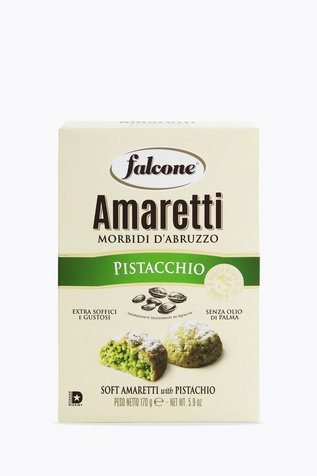 Falcone Amaretti Morbidi Pistacchio – Weiche Pistazien-Amaretti mit Pistazienstückchen – Original Italien