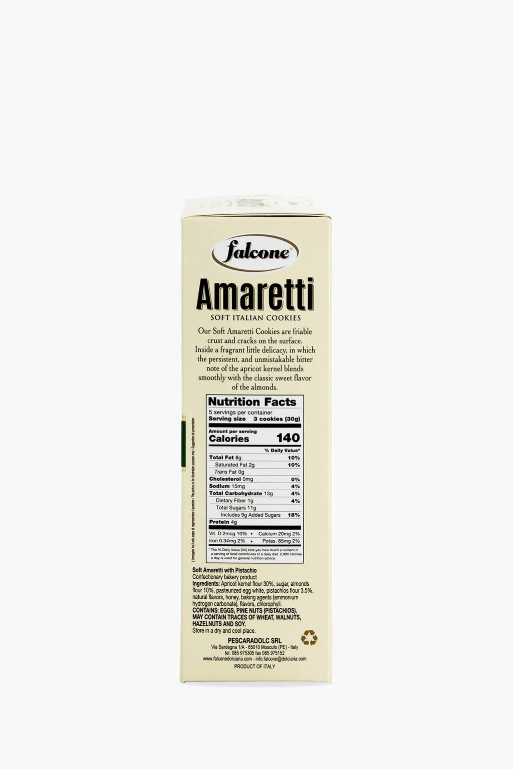 Falcone Amaretti Morbidi Pistacchio – Weiche Pistazien-Amaretti mit Pistazienstückchen – Original Italien